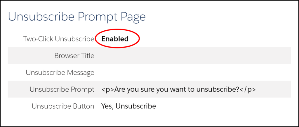 Pardot enable two-click unsubscribe
