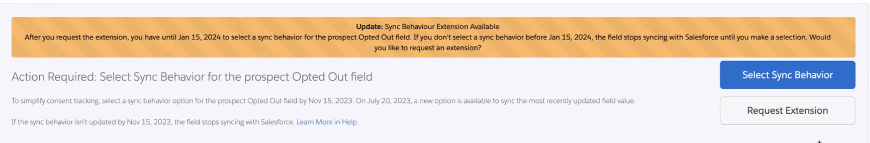 Account Engaegment Opted Out Sync Behavior Extension