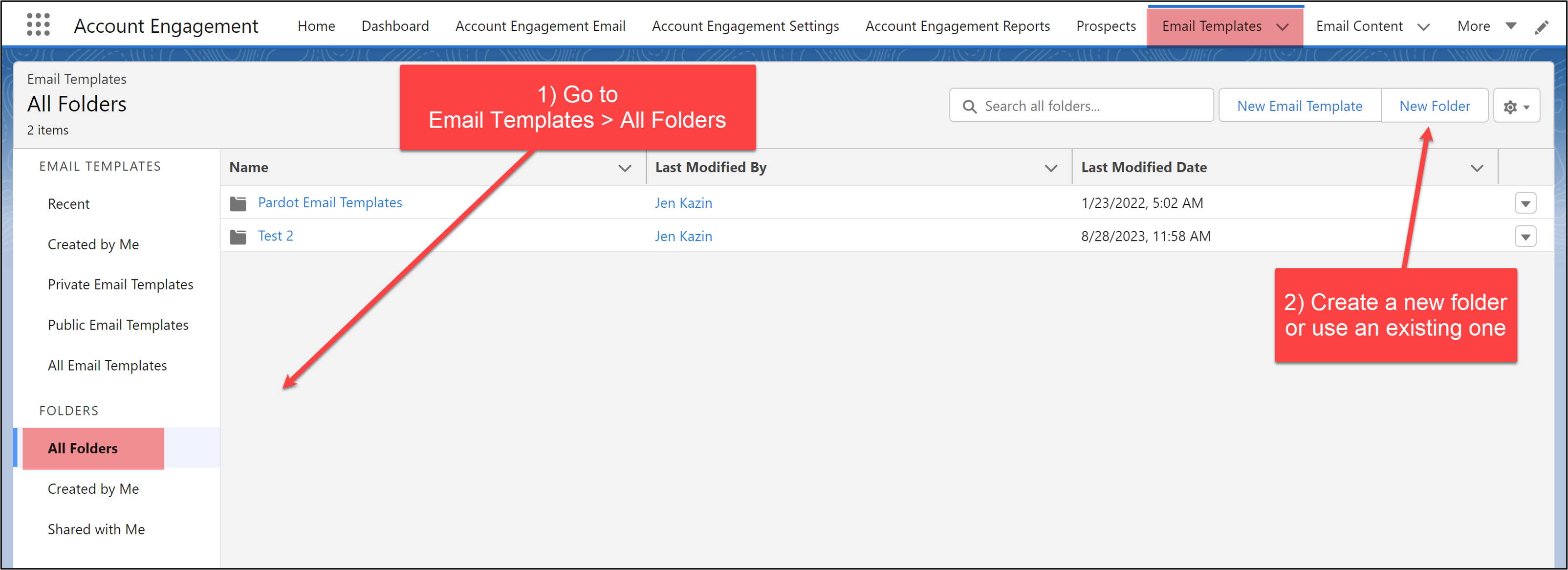 Account Engagement Email Template Share Folder