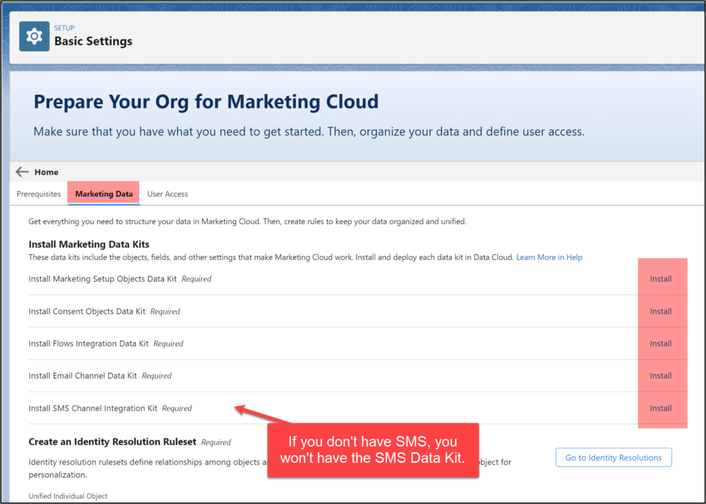 Salesforce Marketing Cloud Install Marketing Data Kits