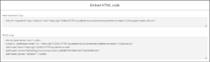 marketing cloud email preference page embed code