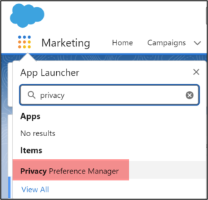 marketing cloud privacy preference manager