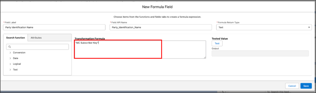 Data Cloud New Formula MC Subscriber Key