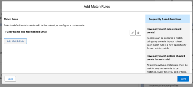 Data Cloud add match rule