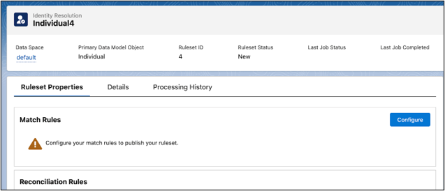 Data Cloud identity resolution configure